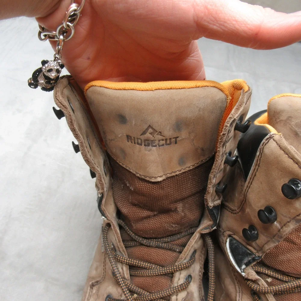 Ridgecut Mens 10W Work Boots Brown Leather Waterproof Steel Toe Utility Rugged‎